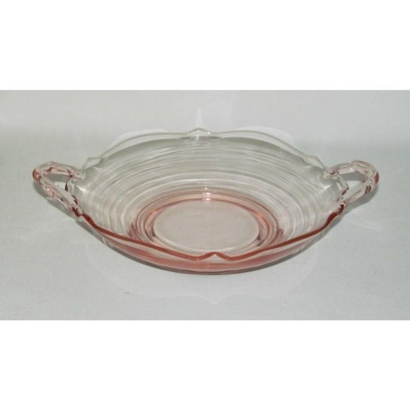 Lancaster Glass  No.901 Pink Two-Handled Medium Scalloped Candy Bowl - Picture 1 of 2